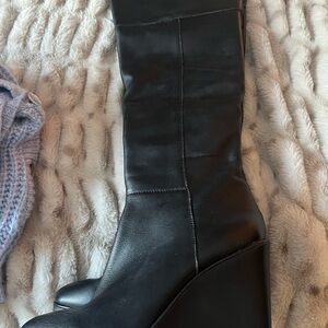 REBECCA MINKOFF Boots
‘Lottee’ Leather Knee High Wedge Boots